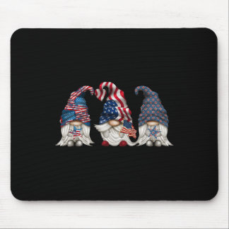 Patriotic Gnomes 4th Of July Funny Gnome Love Amer Mouse Pad