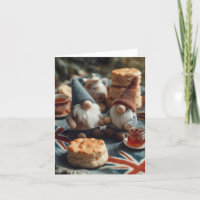 Patriotic Gnomes Enjoying British Afternoon Tea