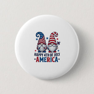 Patriotic Gnomes Happy 4th of July America Shirt_1 2 Inch Round Button