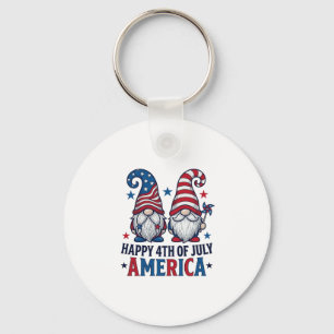 Patriotic Gnomes Happy 4th of July America Shirt_1 Keychain