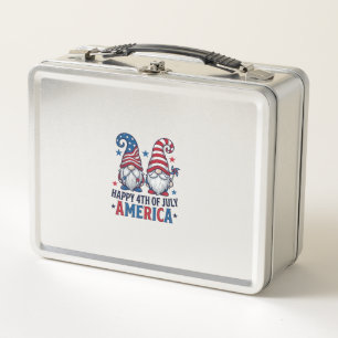 Patriotic Gnomes Happy 4th of July America Shirt_1 Metal Lunch Box