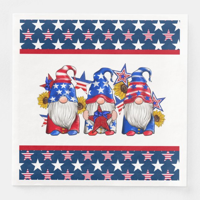 Patriotic Gnomes Napkin (Front)
