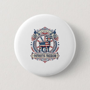 Patriotic Goat Farm Vector Graphic Tee_1 2 Inch Round Button