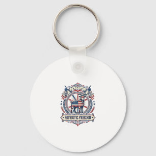 Patriotic Goat Farm Vector Graphic Tee_1 Keychain
