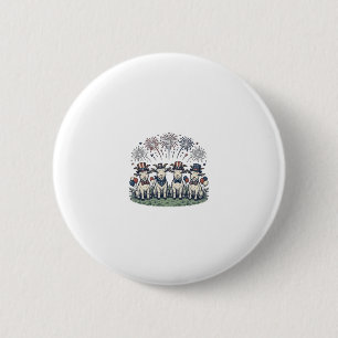Patriotic Goats Fireworks Vintage Shirt Design_1 2 Inch Round Button