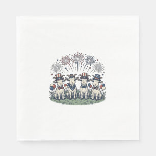 Patriotic Goats Fireworks Vintage Shirt Design_1 Napkin