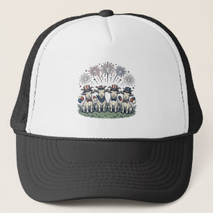 Patriotic Goats Fireworks Vintage Shirt Design_1 Trucker Hat