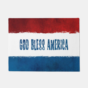 Patriotic God Bless America Door Mat