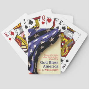 Patriotic GOD BLESS AMERICA Personalized Playing Cards