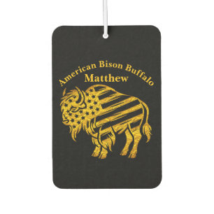 Patriotic Gold Bison Design Air Freshener
