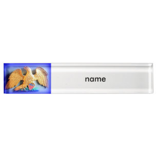 patriotic gold eagle nameplate