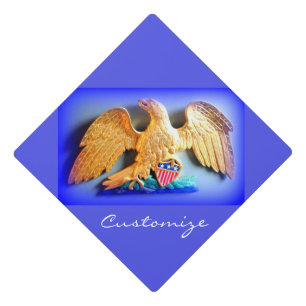 Patriotic gold eagle Thunder_Cove Graduation Cap Topper