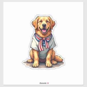 Patriotic Golden Dog Vintage Engraving Shirt 2