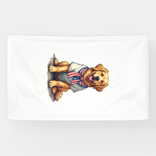 Patriotic Golden Dog Vintage Engraving Shirt 2 Banner