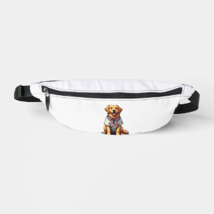Patriotic Golden Dog Vintage Engraving Shirt 2 Fanny Pack