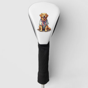 Patriotic Golden Dog Vintage Engraving Shirt 2 Golf Head Cover