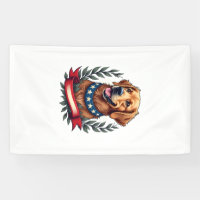 Patriotic Golden Retriever Americana Art Tee 2