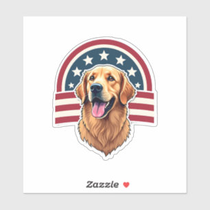 Patriotic Golden Retriever Arc Layout Shirt 2