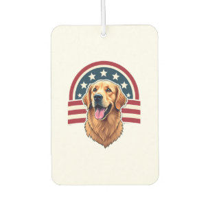 Patriotic Golden Retriever Arc Layout Shirt 2 Air Freshener