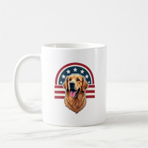 Patriotic Golden Retriever Arc Layout Shirt 2 Coffee Mug