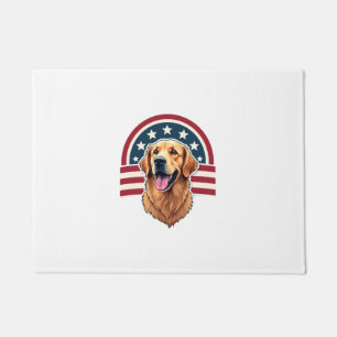 Patriotic Golden Retriever Arc Layout Shirt 2 Doormat