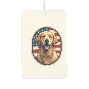 Patriotic Golden Retriever Badge Vintage Tee 4 Air Freshener