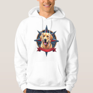 Patriotic Golden Retriever Compass Star Tee 2