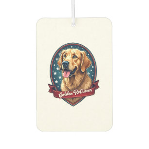 Patriotic Golden Retriever Crest Vintage Tee 2 Air Freshener