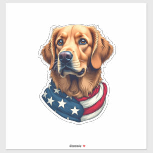 Patriotic Golden Retriever Face Vintage Shirt
