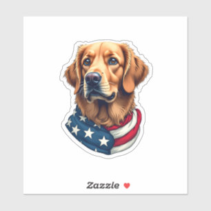 Patriotic Golden Retriever Face Vintage Shirt