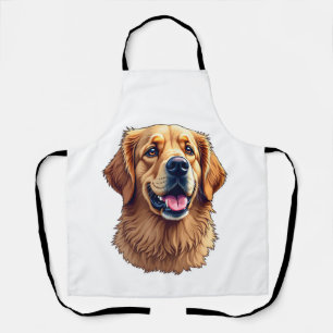 Patriotic Golden Retriever Face Vintage Shirt 4 Apron