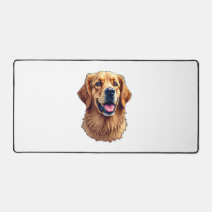 Patriotic Golden Retriever Face Vintage Shirt 4 Desk Mat
