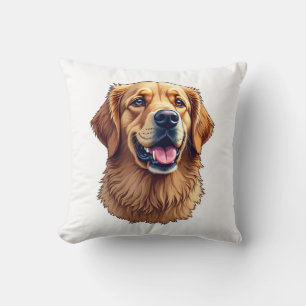 Patriotic Golden Retriever Face Vintage Shirt 4 Throw Pillow