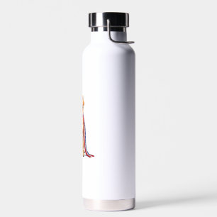 Patriotic Golden Retriever Falling Ribbon Shirt 2 Water Bottle