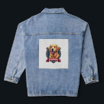 Patriotic Golden Retriever Family Crest Shirt Denim Jacket<br><div class="desc">Patriotic Golden Retriever Family Crest Shirt</div>