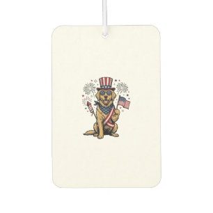 Patriotic Golden Retriever Fireworks Vintage Shirt Air Freshener