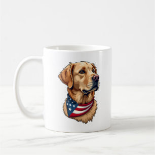 Patriotic Golden Retriever Head Vintage Shirt 4 Coffee Mug