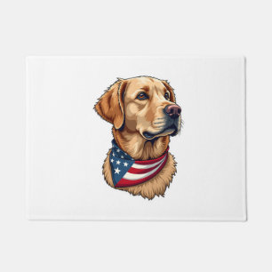 Patriotic Golden Retriever Head Vintage Shirt 4 Doormat