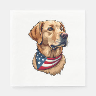 Patriotic Golden Retriever Head Vintage Shirt 4 Napkin