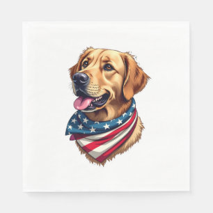 Patriotic Golden Retriever Head Vintage Shirt Napkin