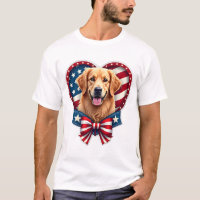 Patriotic Golden Retriever Heart Vintage Shirt 2