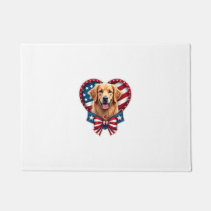 Patriotic Golden Retriever Heart Vintage Shirt 2 Doormat