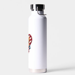 Patriotic Golden Retriever Heart Vintage Shirt 2 Water Bottle