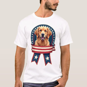 Patriotic Golden Retriever Heritage Ribbon Shirt