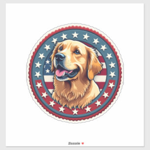 Patriotic Golden Retriever Heritage Seal Tee 4