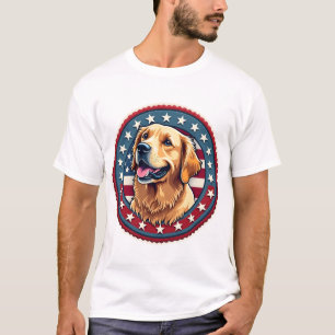 Patriotic Golden Retriever Heritage Seal Tee 4