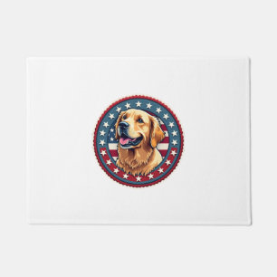 Patriotic Golden Retriever Heritage Seal Tee 4 Doormat