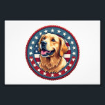 Patriotic Golden Retriever Heritage Seal Tee 4 Photo Print<br><div class="desc">Patriotic Golden Retriever Heritage Seal Tee 4</div>