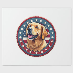 Patriotic Golden Retriever Heritage Seal Tee 4 Wrapping Paper