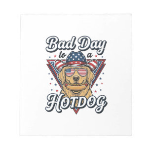 Patriotic Golden Retriever Hotdog Vintage Shirt De Notepad